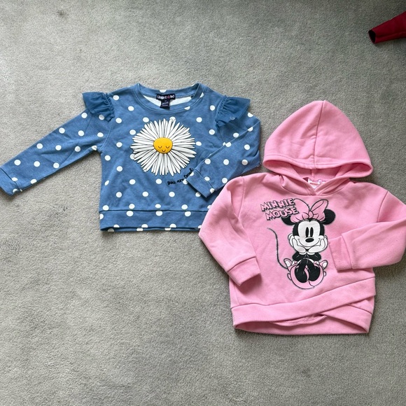 Toddler Girl 2-Piece Sweatshirt Set Size 4T Minnie Mouse & Limited Too Pullover - Picture 3 of 9